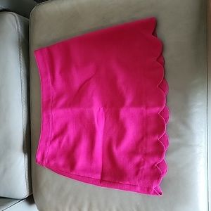 B. Original Magenta Mini Skirt with Scalloped Hem, Size Medium